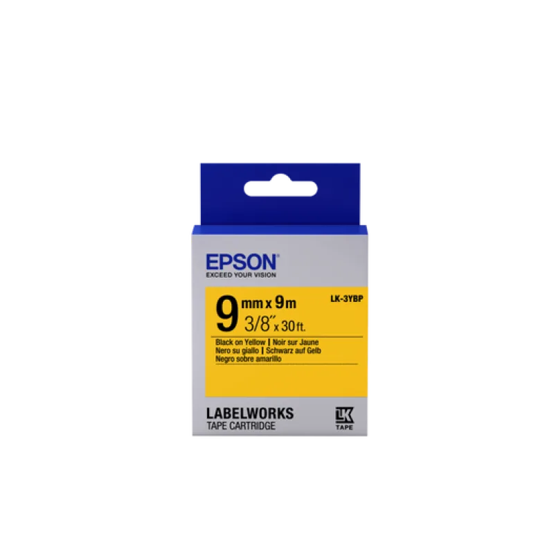EPSON POKLADNÍ SYSTÉMY Epson Label Cartridge Pastel LK-3YBP Black/Yellow 9mm (9m) C53S653002