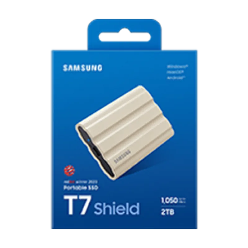 Samsung T7 Shield/2TB/SSD/Externí/2.5"/Béžová/3R MU-PE2T0K/EU