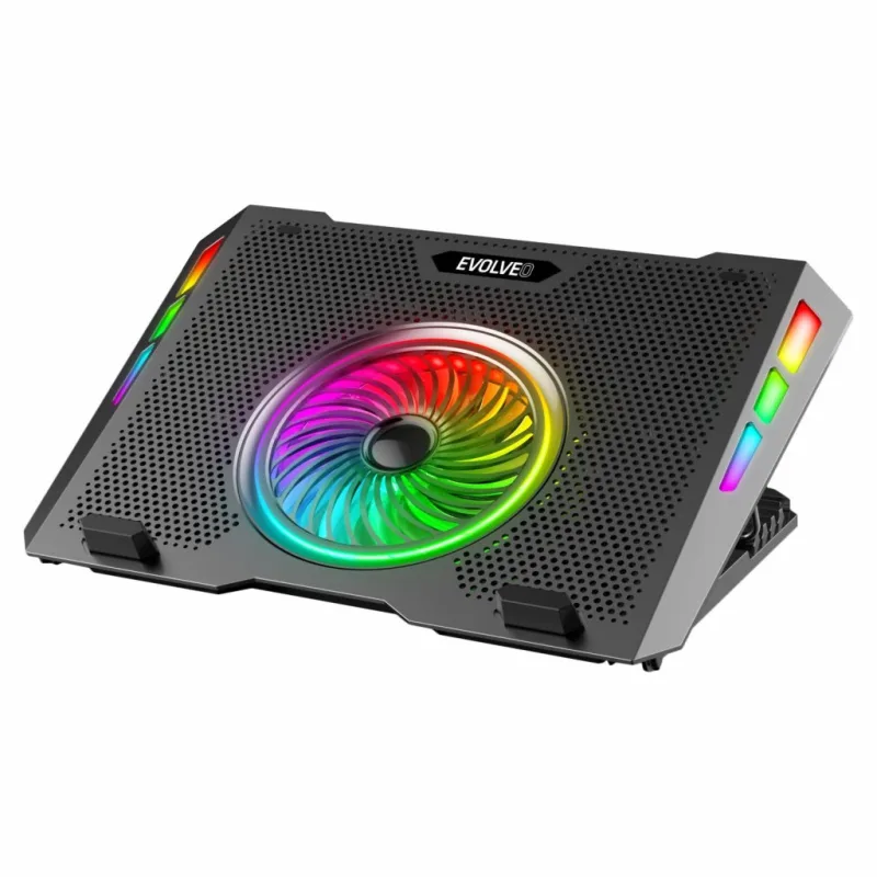 EVOLVEO Ania 16, chladicí podložka pod notebook, 5x ventilátor, RGB podsvícení ANIA16