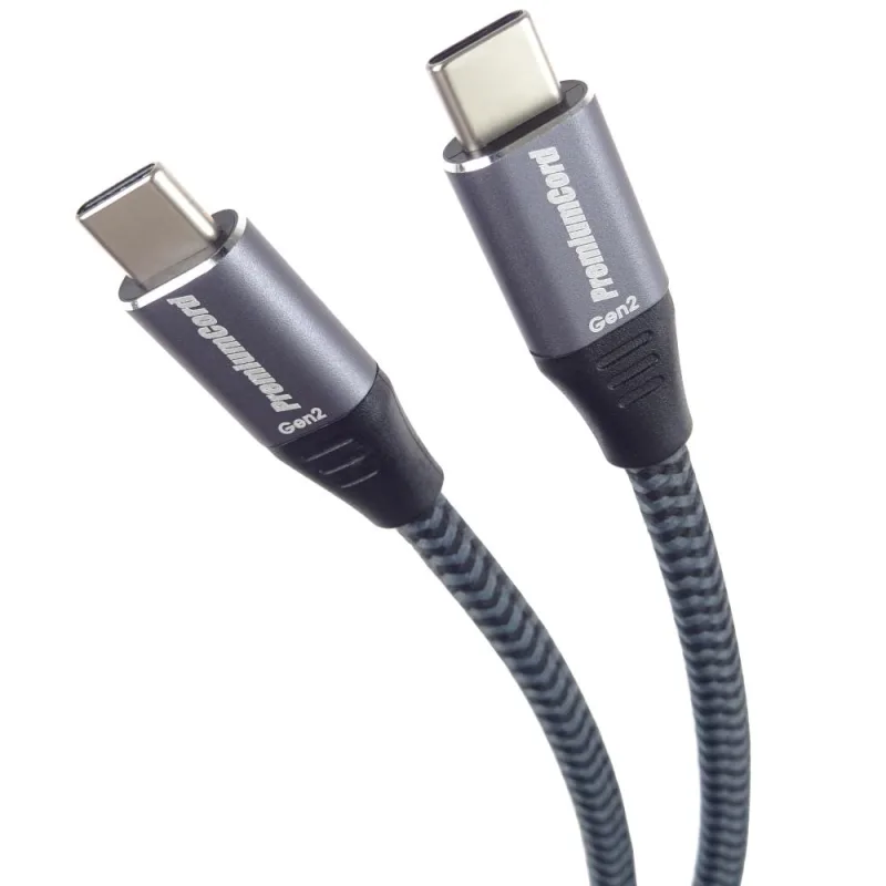 PremiumCord USB-C kabel ( USB 3.2 GEN 2x2, 5A, 100W, 10Gbit/s ) černý 5m ku31cr5