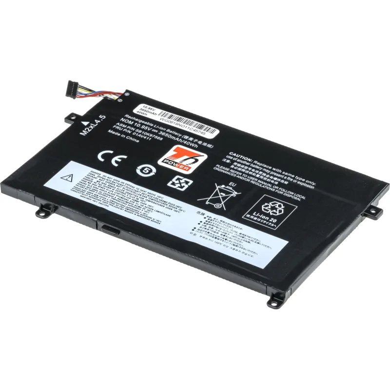 Baterie T6 Power Lenovo ThinkPad E470, E475, 3650mAh, 40Wh, 3cell, Li-Pol NBIB0164