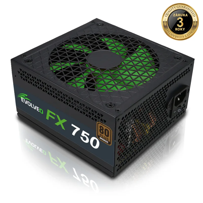 EVOLVEO FX 750,zdroj750W ATX,14cm,80+,Bronze,3YRW FX750