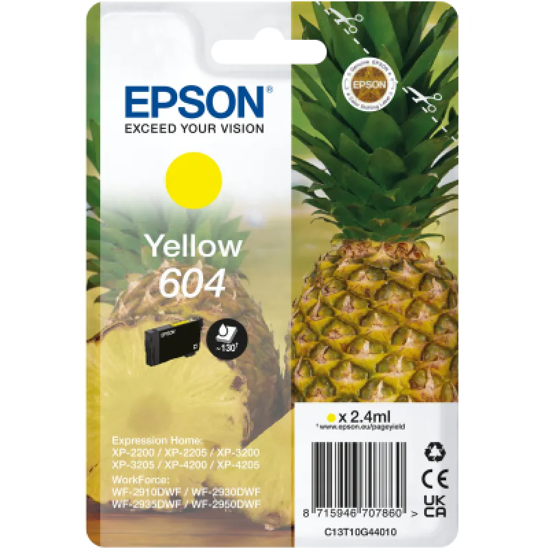 EPSON Singlepack Yellow 604 Ink C13T10G44010