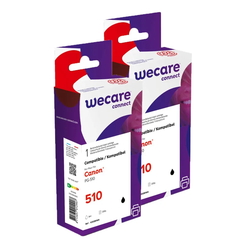 WECARE ARMOR sada ink kompatibilní s CANON PG-510, 2x9ml, černá/black P20281W4