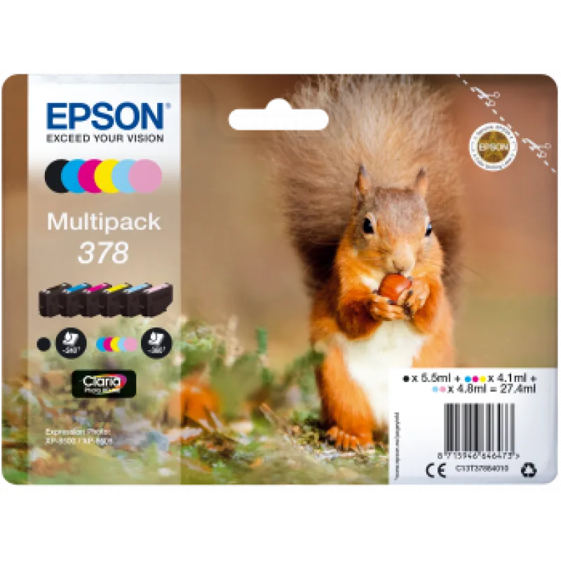 Epson Multipack 6-colours 378 Claria Photo HD Ink C13T37884010