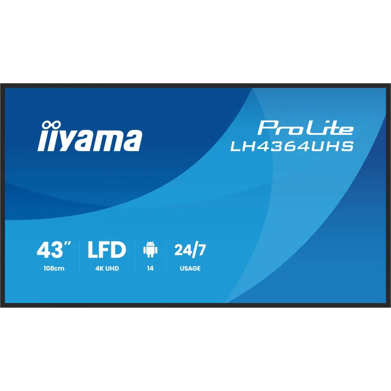 43" iiyama LH4364UHS-B1AG:VA,4K UHD,Android,24/7 LH4364UHS-B1AG