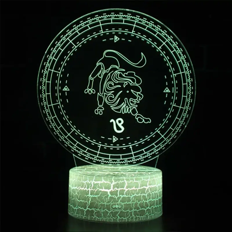 3Dmix 3DL-DRGB076 – 3D LED nočná lampa - znamenie zverokruku Lev (Dual RGB)