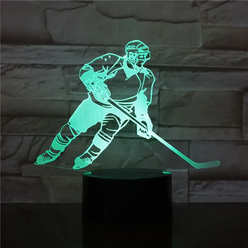 3Dmix 3DL-DRGB037 – 3D LED nočná lampa - Hokejista (Dual RGB)