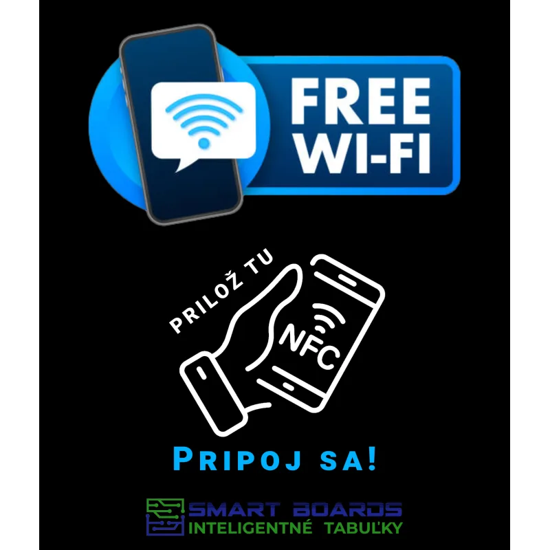 SmartBoards NFC05 - Inteligentná programovateľná SMART tabuľka na WiFi pripojenie s potlačou - Čierna