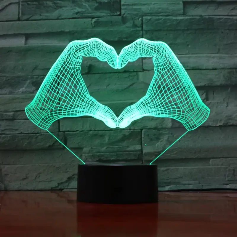 3Dmix 3DL-DFS013 – 3D LED nočná lampa - Srdce z rúk (Aroma)