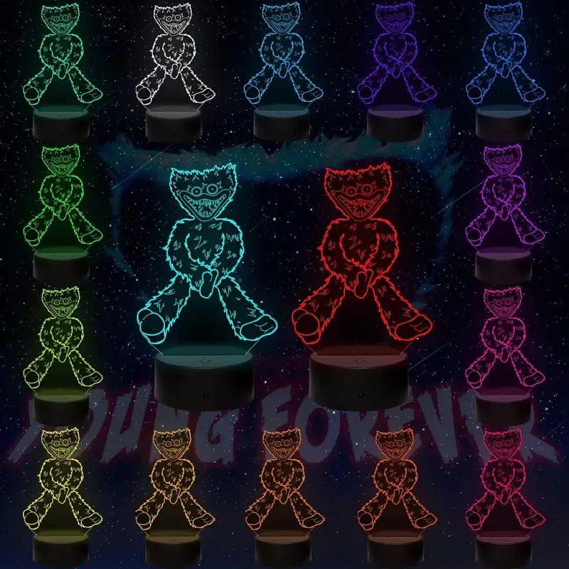 3Dmix 3DL-WD058 – 3D LED nočná lampa - Huggy Wuggy (Wood)