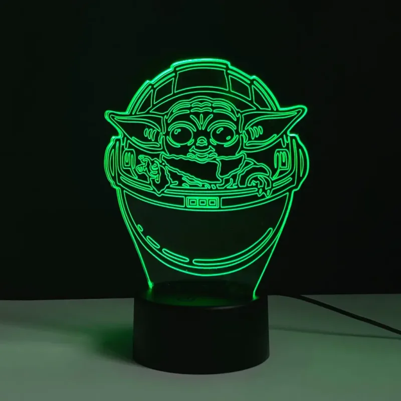 3Dmix 3DL-BTC048 – 3D LED nočná lampa - Baby Yoda (Star Wars – Mandalorian) (Bluetooth reproduktor - farba čierna)