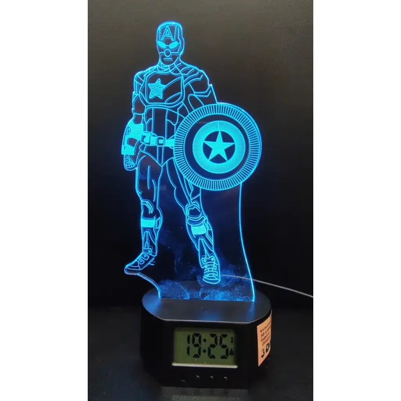 3Dmix 3DL-DFS034 – 3D LED nočná lampa - Kapitán Amerika (Captain America) (Aroma)