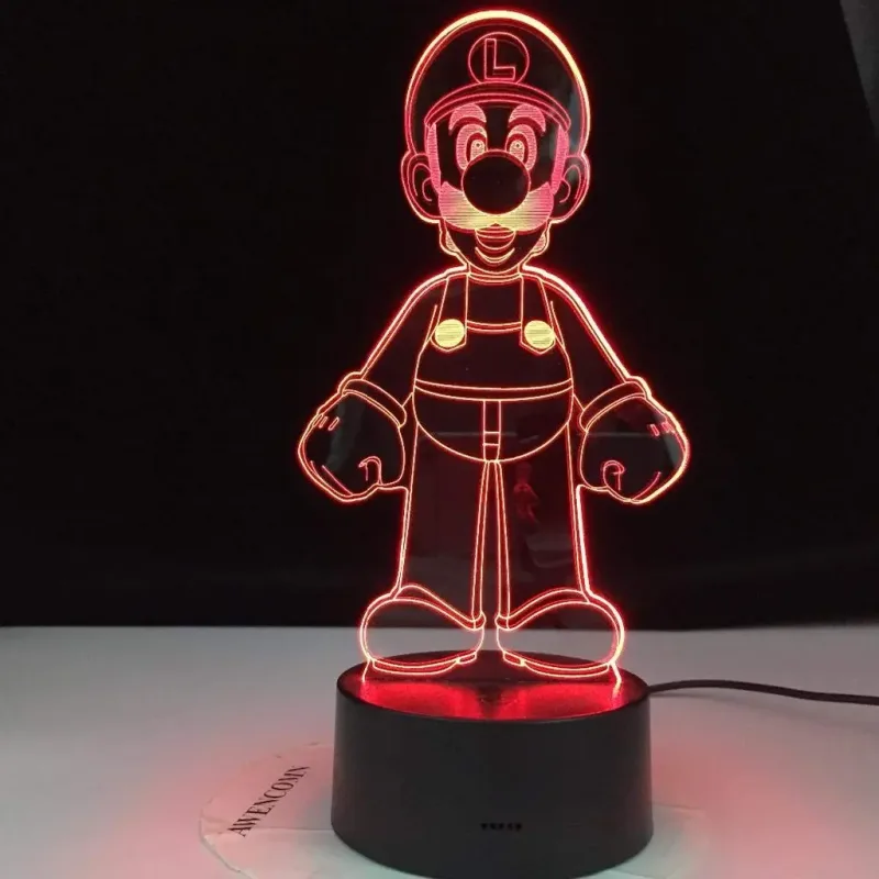 3Dmix 3DL-CRK029 – 3D LED nočná lampa - Luigi (Mario Kart) (Crack základňa)