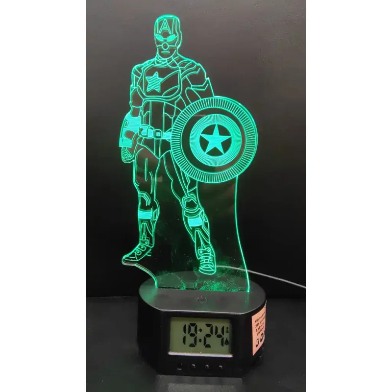 3Dmix 3DL-SMRT034 – 3D LED nočná lampa - Kapitán Amerika (Captain America) (Smart)