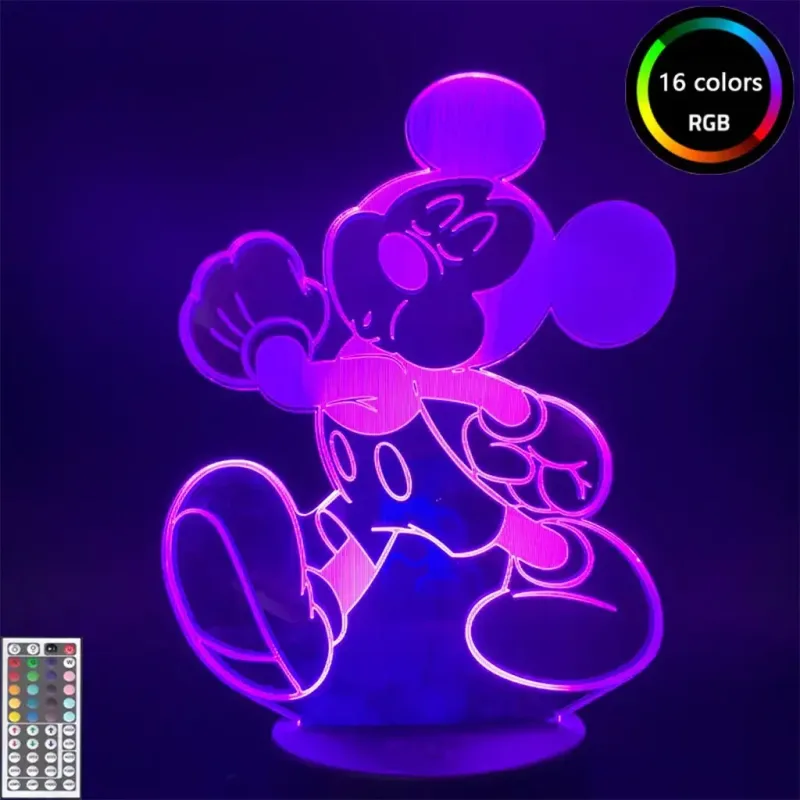 3Dmix 3DL-SL028 – 3D LED nočná lampa - Mickey Mouse (Miki Maus) (Solar)