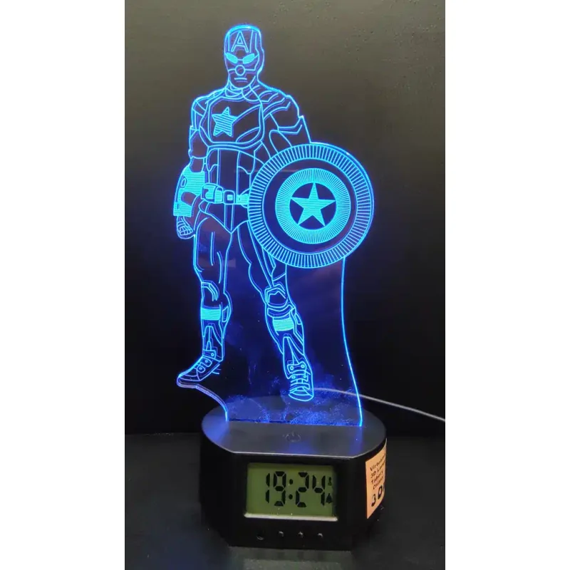 3Dmix 3DL-BTC034 – 3D LED nočná lampa - Kapitán Amerika (Captain America) (Bluetooth reproduktor - farba čierna)