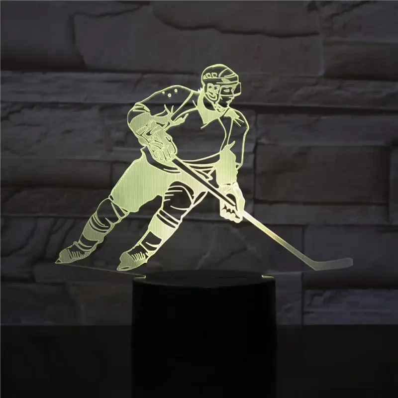 3Dmix 3DL-CRK038 – 3D LED nočná lampa - Hokejista (Crack základňa)