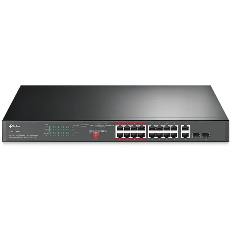 TP-Link TL-SL1218MP ver.2 16xFE 2xGb 2xSFP Unmanaged CCTV Switch 150W POE+ TL-SL1218MP
