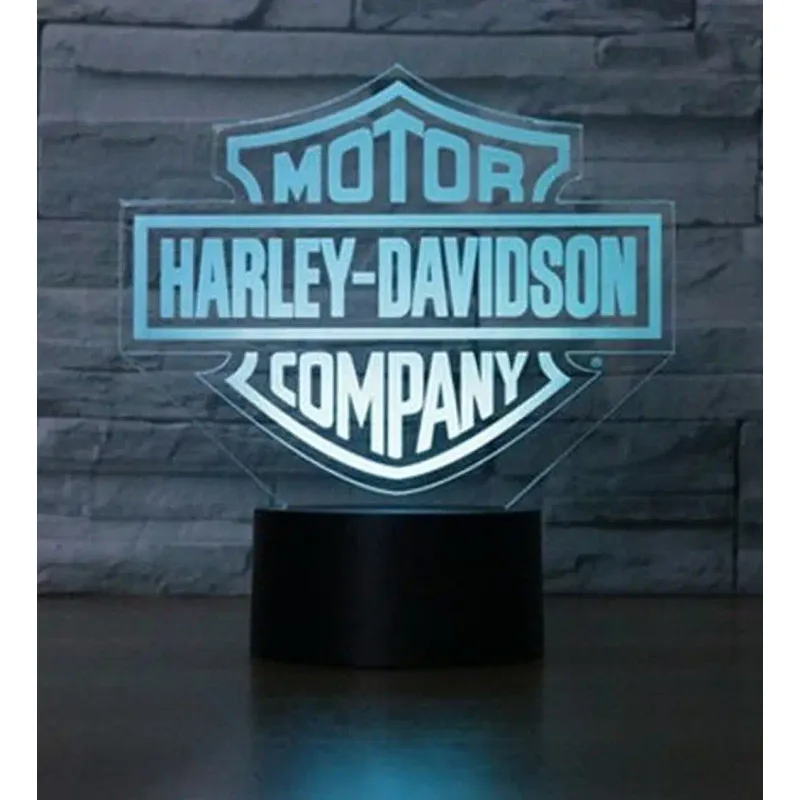 3Dmix 3DL-BTB071 – 3D LED nočná lampa - znak Harley Davidson Company (Bluetooth reproduktor - farba biela)