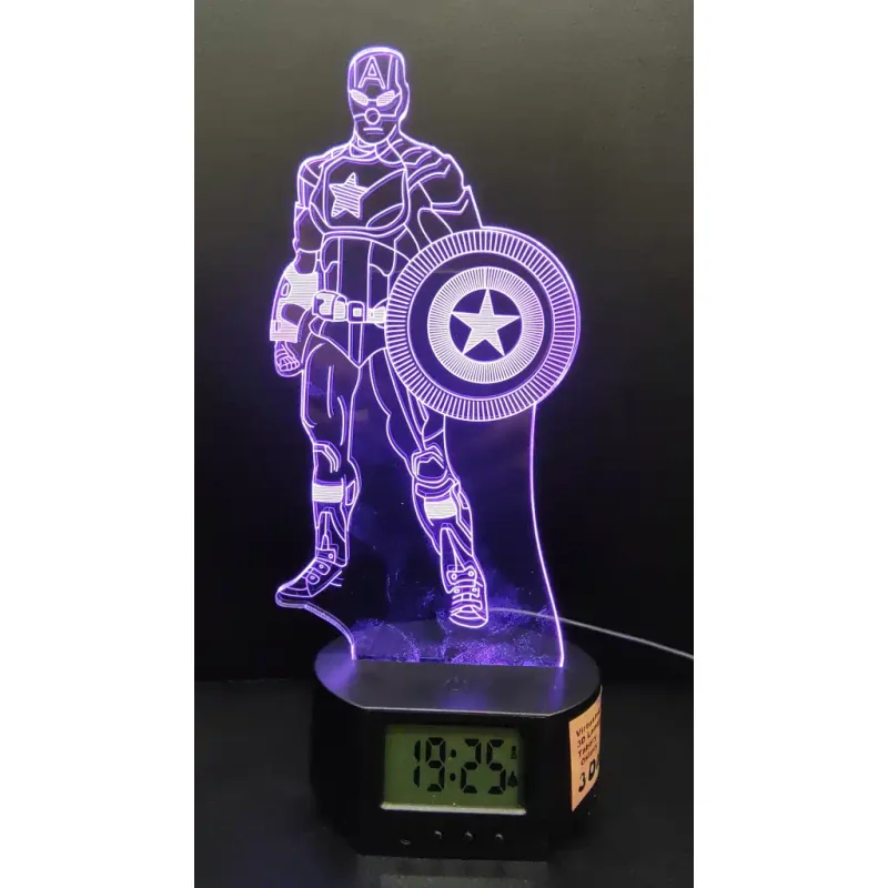 3Dmix 3DL-DRGB034 – 3D LED nočná lampa - Kapitán Amerika (Captain America) (Dual RGB)