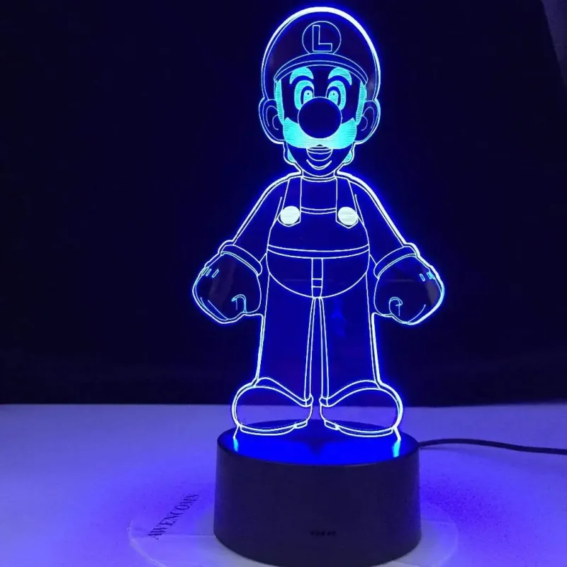 3Dmix 3DL-BTC029 – 3D LED nočná lampa - Luigi (Mario Kart) (Bluetooth reproduktor - farba čierna)