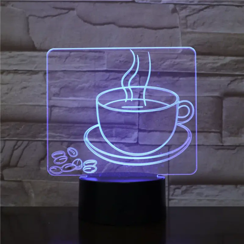 3Dmix 3DL-CLK033 – 3D LED nočná lampa - Káva (Hodiny s budíkom)