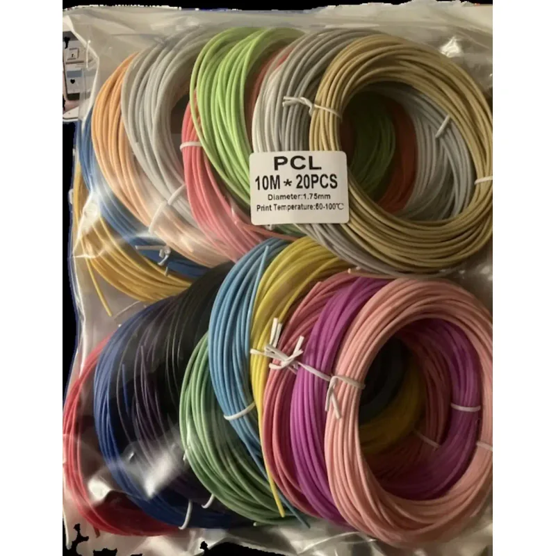 Tlačová struna (filament) pre 3D pero - mix 20 farieb, 200 m, 1,75 mm, PCL
