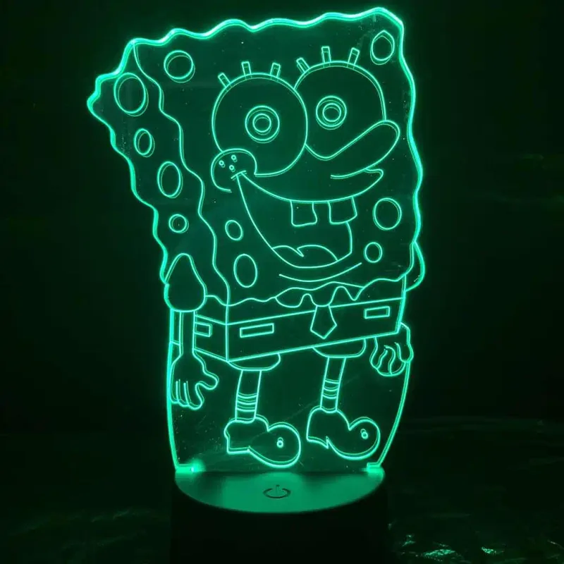3Dmix 3DL-DRGB014 – 3D LED nočná lampa - SpongeBob (Dual RGB)