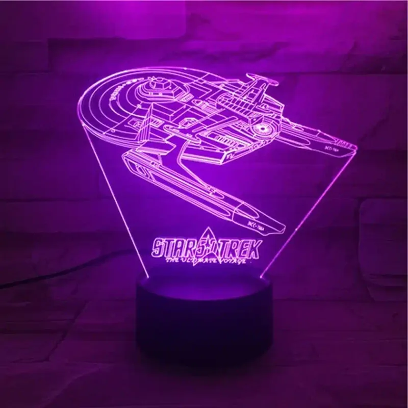 3Dmix 3DL-BTB012 – 3D LED nočná lampa - Star Trek (Bluetooth reproduktor - farba biela)