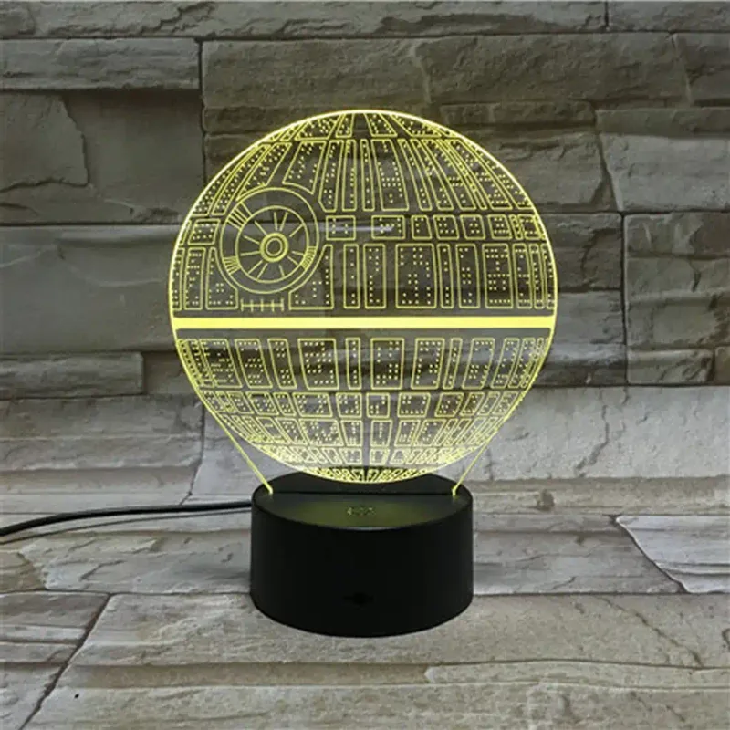 3Dmix 3DL-SL036 – 3D LED nočná lampa - Hviezda smrti (Star Wars) (Solar)