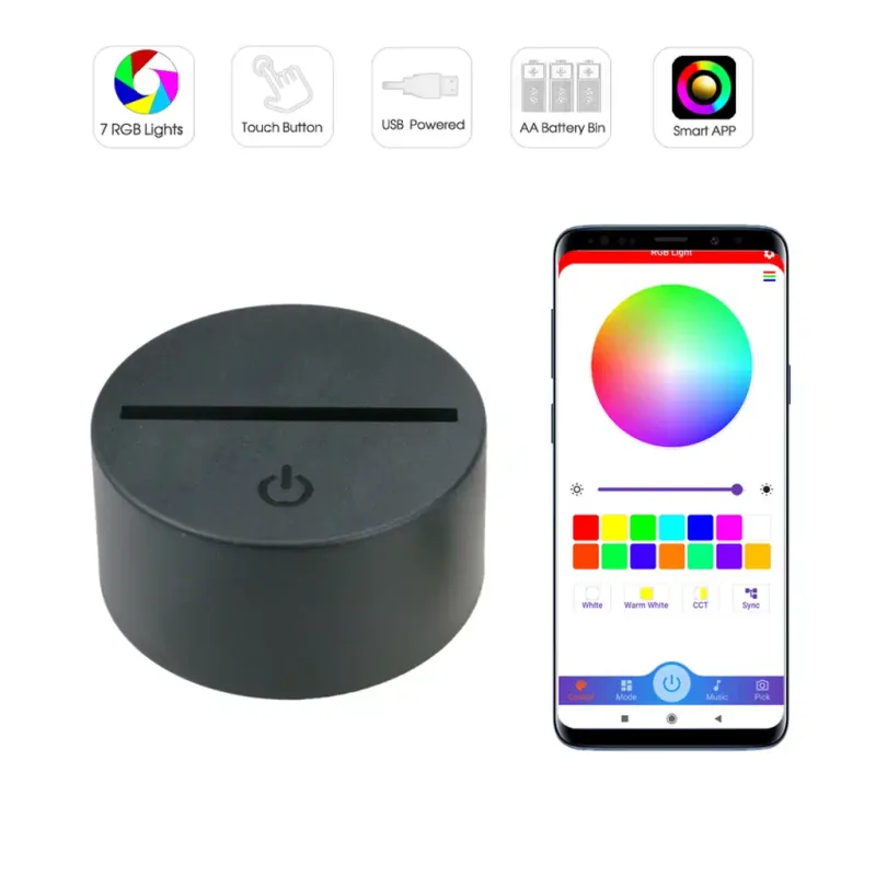 XSTRON TDL-CA - Základňa pre 3D LED nočnú lampu - Smart - ovládanie mobilom