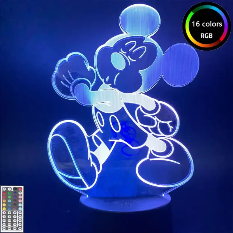 3Dmix 3DL-BTB028 – 3D LED nočná lampa - Mickey Mouse (Miki Maus) (Bluetooth reproduktor - farba biela)