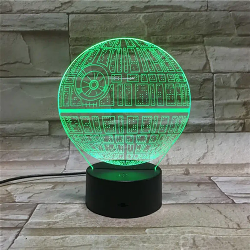 3Dmix 3DL-WD036 – 3D LED nočná lampa - Hviezda smrti (Star Wars) (Wood)