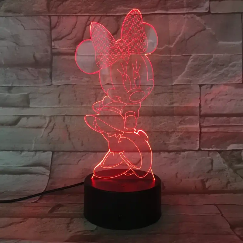 3Dmix 3DL-SMRT025 – 3D LED nočná lampa - Minnie Mouse (Smart)