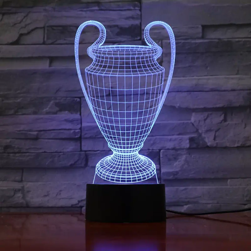 3Dmix 3DL-CLK020 – 3D LED nočná lampa - Pohár pre víťazov (Trofej) (Hodiny s budíkom)