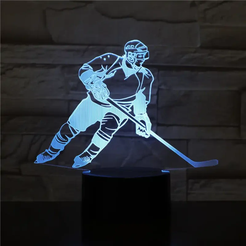 3Dmix 3DL-BTC037 – 3D LED nočná lampa - Hokejista (Bluetooth reproduktor - farba čierna)