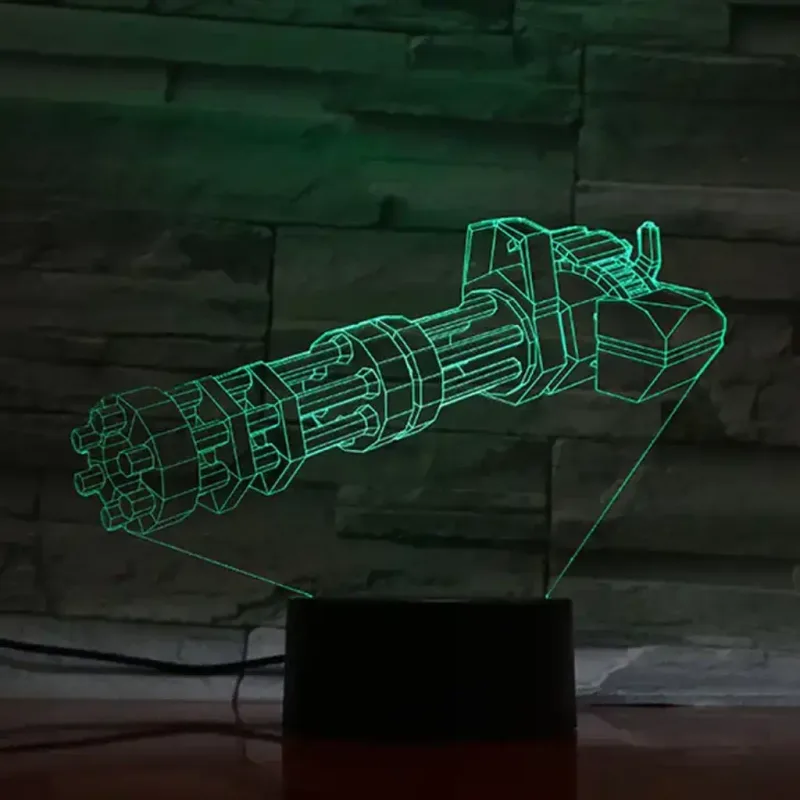 3Dmix 3DL-SMRT026 – 3D LED nočná lampa - Minigun (Smart)
