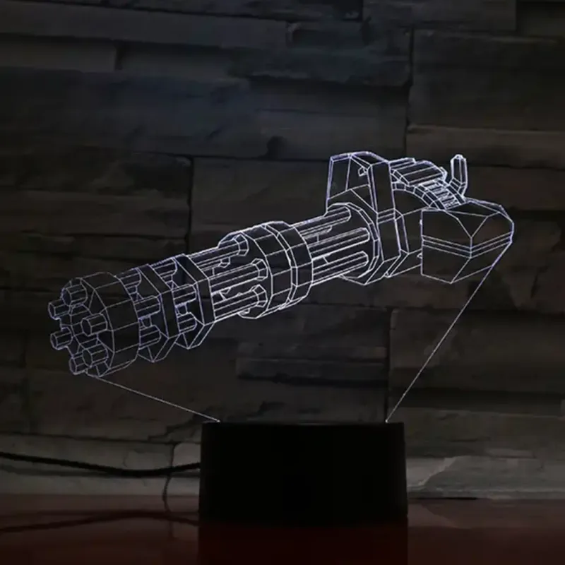 3Dmix 3DL-BSC026 – 3D LED nočná lampa - Minigun