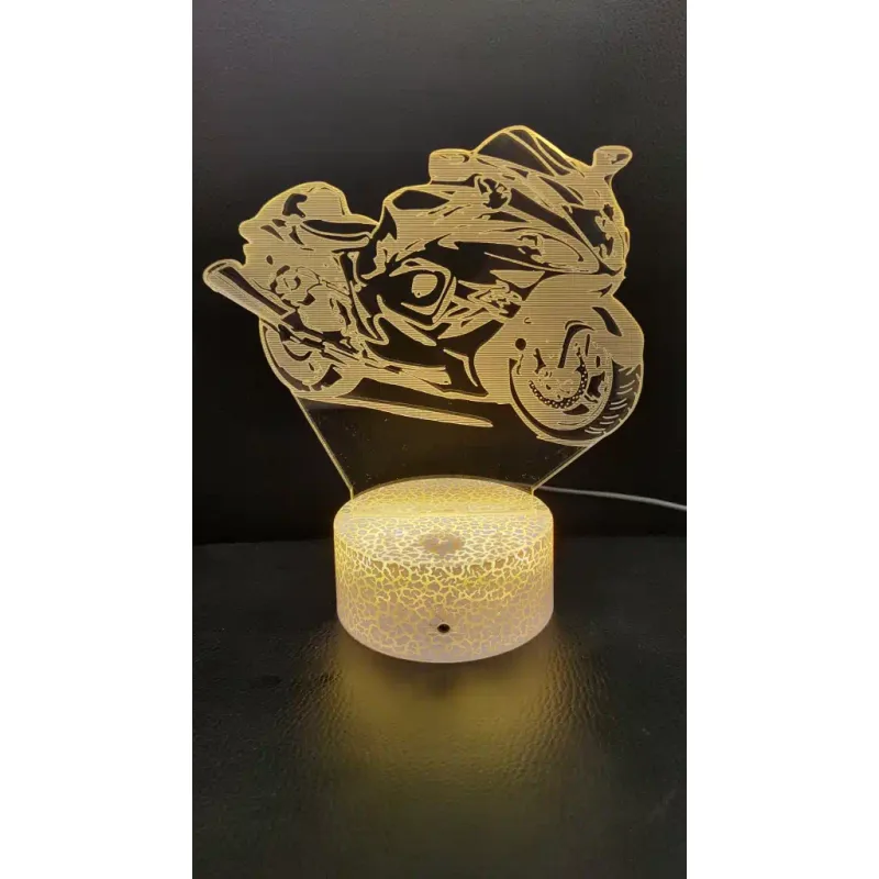 3Dmix 3DL-CRK023 – 3D LED nočná lampa - Motocykel (Crack základňa)