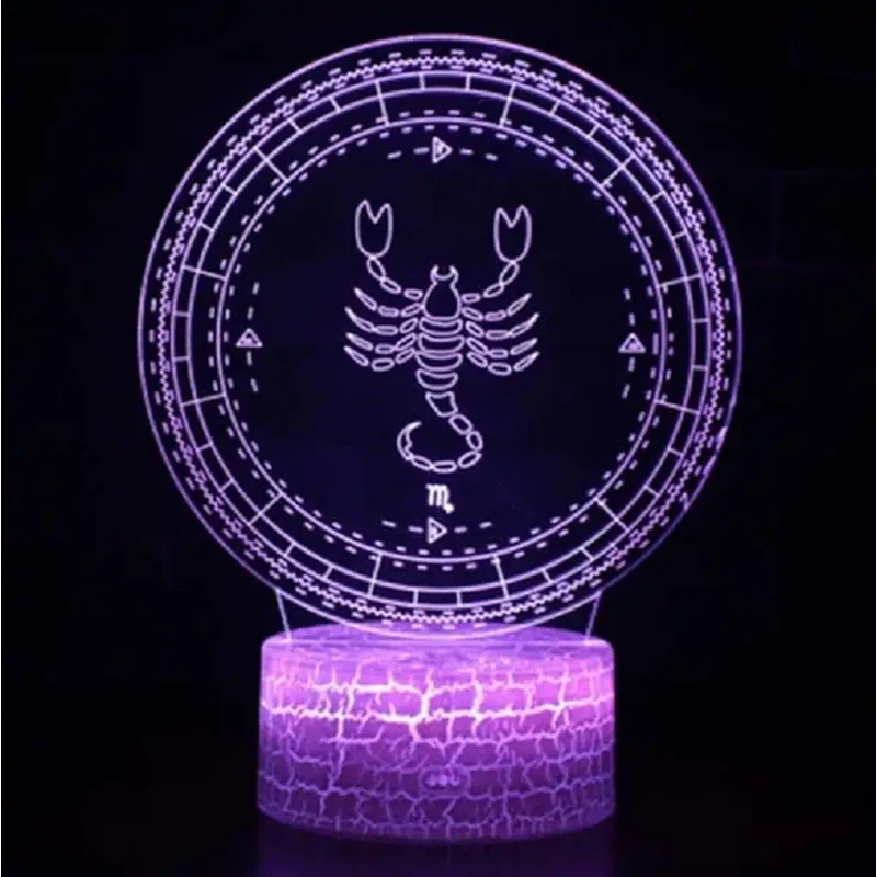 3Dmix 3DL-CLK081 – 3D LED nočná lampa - znamenie zverokruku Škorpión (Hodiny s budíkom)