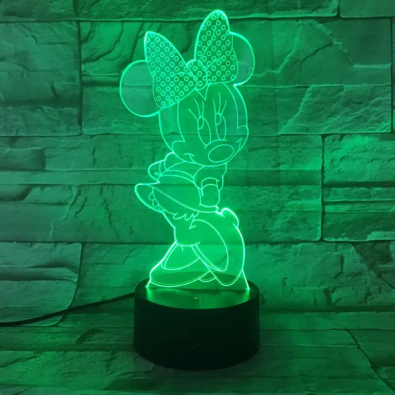3Dmix 3DL-DRGB025 – 3D LED nočná lampa - Minnie Mouse (Dual RGB)