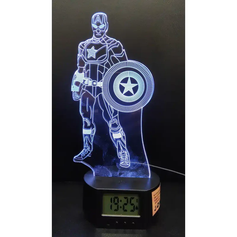 3Dmix 3DL-CRK035 – 3D LED nočná lampa - Kapitán Amerika (Captain America) (Crack základňa)