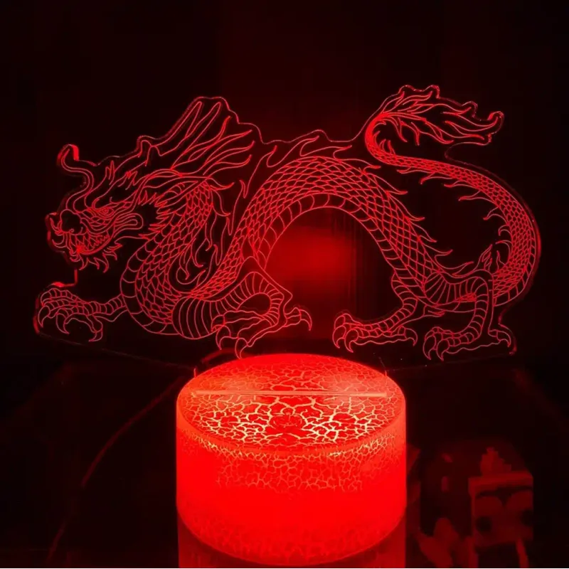 3Dmix 3DL-CRK086 – 3D LED nočná lampa - Drak (Crack základňa)