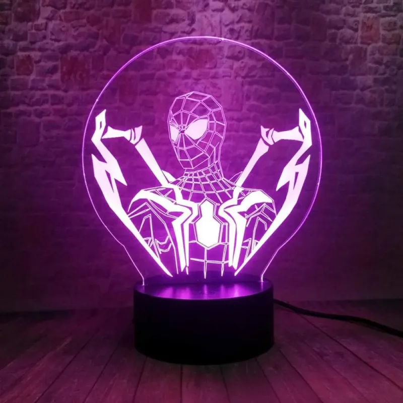 3Dmix 3DL-BTC015 – 3D LED nočná lampa - Spider-Man (Spiderman) (Bluetooth reproduktor - farba čierna)