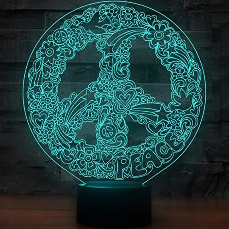 3Dmix 3DL-BTC002 – 3D LED nočná lampa - Hippies (Bluetooth reproduktor - farba čierna)