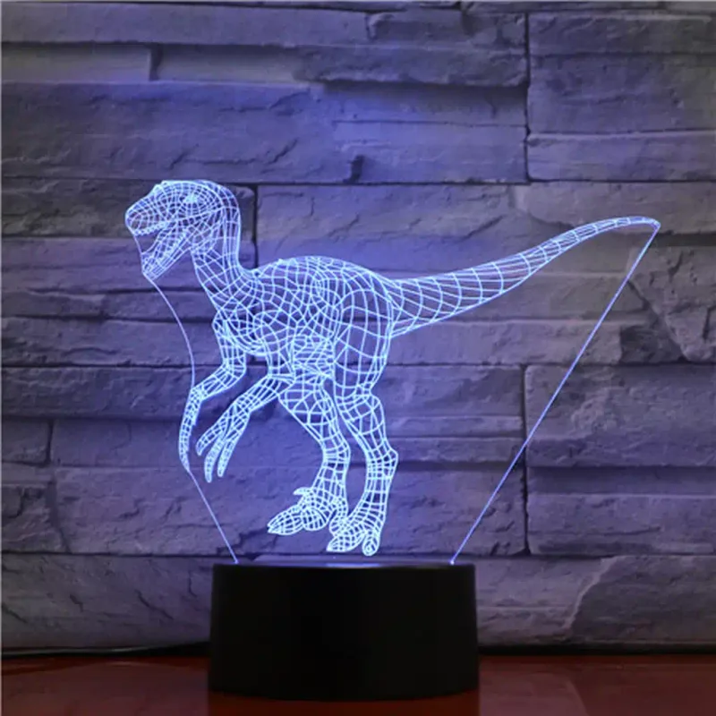 3Dmix 3DL-CLK010 – 3D LED nočná lampa - T-rex (Hodiny s budíkom)