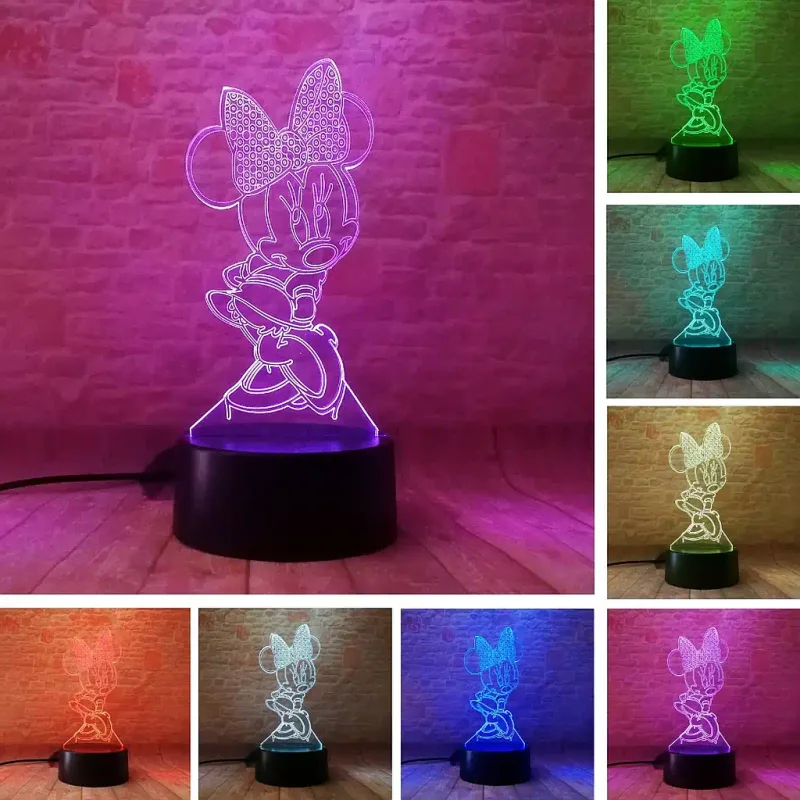 3Dmix 3DL-SL025 – 3D LED nočná lampa - Minnie Mouse (Solar)