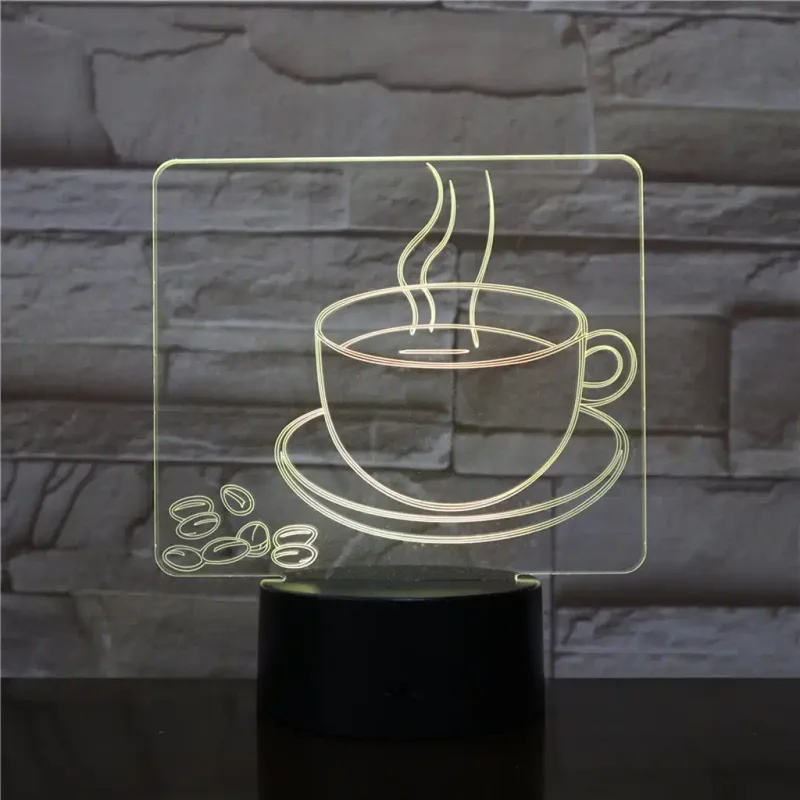 3Dmix 3DL-CRK034 – 3D LED nočná lampa - Káva (Crack základňa)