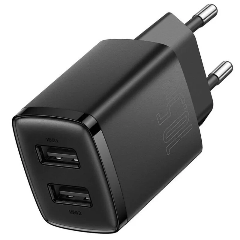 NONAME Baseus nabíječka do sítě Compact 2xUSB 10,5W černá 6932172606909